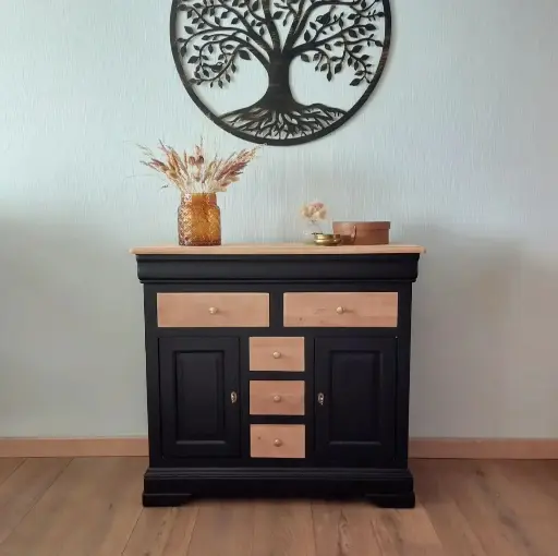 Commode Noire et Bois
