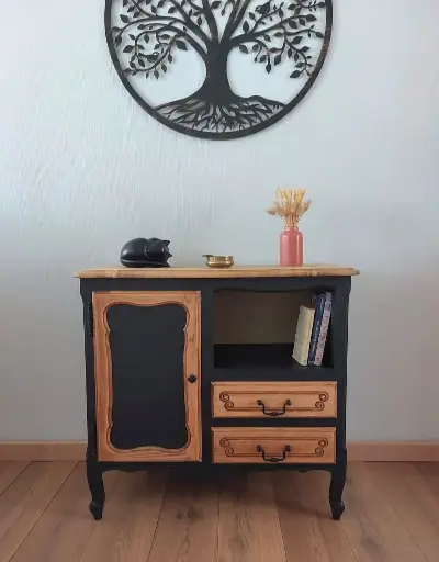 Console Chêne clair et Noir